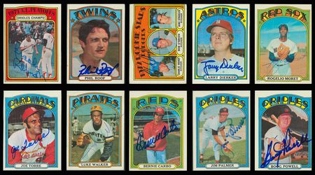 Lot #8124  1972 Topps Collection of Signed Cards with Six PSA/DNA Graded and Encapsulated - Image 3