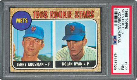 Lot #8107  1968 Topps #177 Nolan Ryan Rookie Card - PSA NM 7 - Image 1