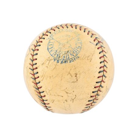 Lot #8261  New York Yankees 1928 Signed Baseball - Image 2