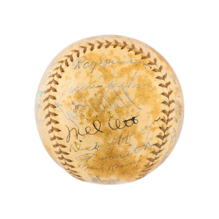 Lot #8260  New York Giants 1936 Signed Baseball - Image 4