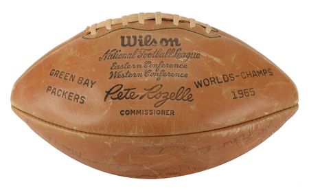 Lot #8363  Green Bay Packers 1966 Team-signed Football - Image 4