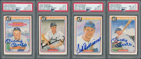 Lot #8129  1983 Donruss Hall of Fame Heroes Autographed Collection with (4) PSA/DNA Graded - Image 1