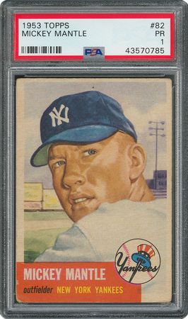 Lot #8048  1952-1953 Topps Mickey Mantle and Willie Mays PSA Graded Trio - Image 1