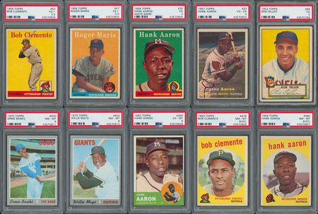 Lot #8049  1952-1970 Topps PSA Graded Collection (14) with Ernie Banks RC - Image 1