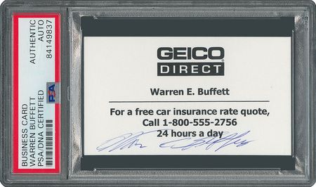 Lot #8409. Warren Buffett Signed Business Card