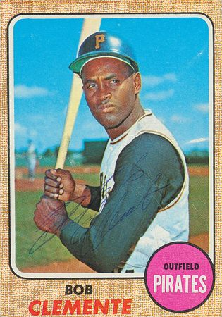 Lot #8106  1968RobertoClemente Signed  Topps Baseball Card - Image 1