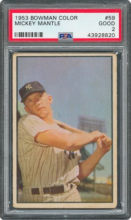 Lot #8051  1953 Bowman #59 Mickey Mantle - Image 1