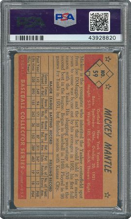 Lot #8051  1953 Bowman #59 Mickey Mantle - Image 2