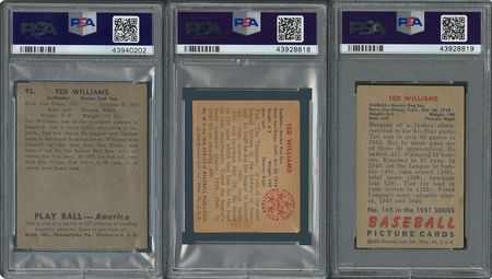Lot #8032  1939-1951 Ted Williams Collection with 1939 Play Ball Rookie Card (3) - Image 2