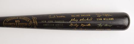 Lot #8316  1964 New York Yankees American League Champions Commemorative Black Bat - Image 2