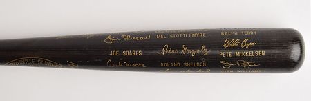 Lot #8316  1964 New York Yankees American League Champions Commemorative Black Bat - Image 4