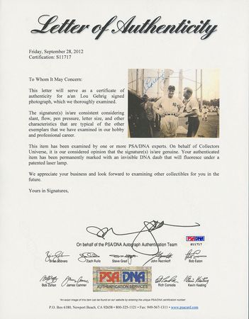 Lot #8232 Lou Gehrig Signed Photograph - Image 3