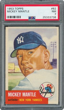 Lot #8056  1953 Topps #82 Mickey Mantle - PSA NM 7 - Image 1