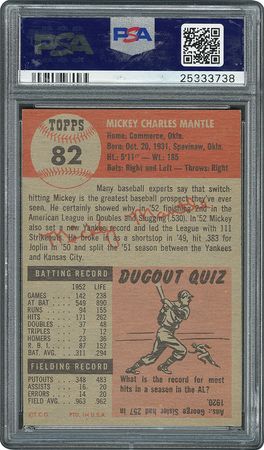 Lot #8056  1953 Topps #82 Mickey Mantle - PSA NM 7 - Image 2