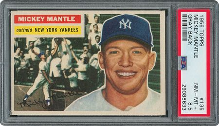 Lot #8067  1956 Topps  #135 Mickey Mantle Gray Back - PSA NM-MT+ 8.5 - Image 1
