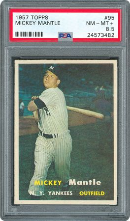 Lot #8072  1957 Topps #95 Mickey Mantle - PSA NM-MT+ 8.5 - Image 1