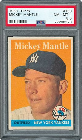 Lot #8074  1958 Topps #150 Mickey Mantle - PSA NM-MT+ 8.5 - Image 1
