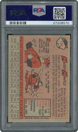Lot #8074  1958 Topps #150 Mickey Mantle - PSA NM-MT+ 8.5 - Image 2