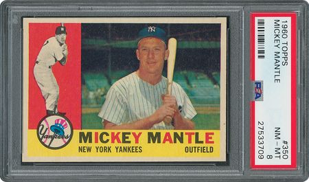 Lot #8084  1960 Topps #350 Mickey Mantle - PSA NM-MT 8 - Image 1
