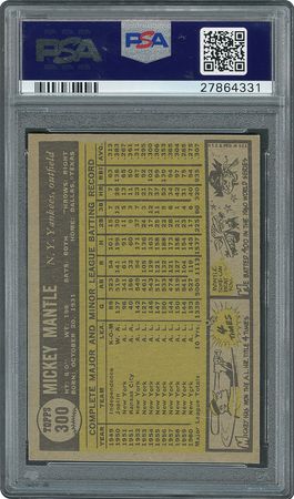 Lot #8088  1961 Topps #350 Mickey Mantle - PSA MINT 9 - Image 2