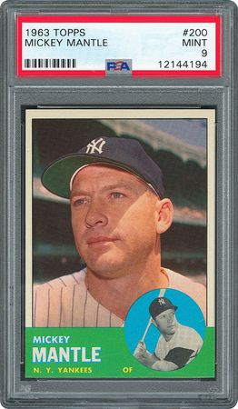 Lot #8092  1963 Topps #200 Mickey Mantle - PSA
