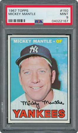 Lot #8104  1967 Topps #150 Mickey Mantle - PSA MINT 9 - Image 1