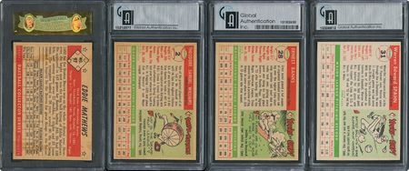 Lot #8057  1953-1955 Topps and Bowman SGC and GAI Graded Hall of Famer Collection (4) - Image 2