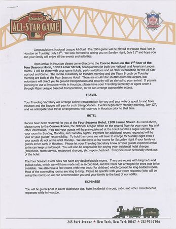 Lot #8335 Tom Glavine's 2004 All-Star Game Welcome Kit - Image 6