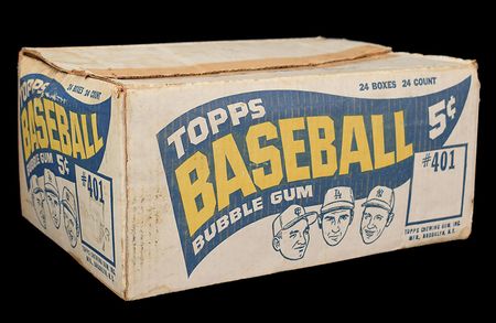 Lot #8101  1965 Topps Baseball Outer Shipping Case with Killebrew, Koufax, and Mantle Images - Image 1