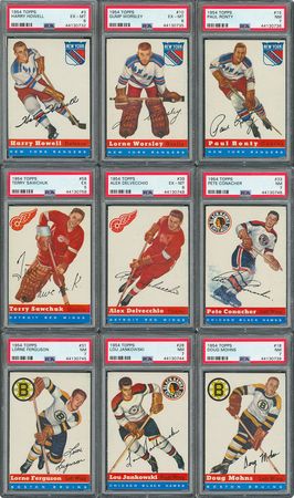 Lot #8146  1954 Topps PSA Graded Hockey Card Collection (28) - Image 1