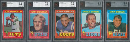 Lot #8143  1971 Topps Football Complete Set (263) with (28) PSA and BVG Graded Cards - Image 1