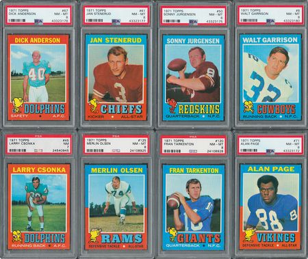 Lot #8143  1971 Topps Football Complete Set (263) with (28) PSA and BVG Graded Cards - Image 2