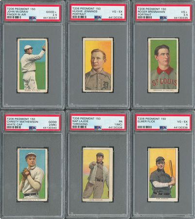 Lot #8010  T206 Hall of Famer Collection (6) with Christy Mathewson - Image 1