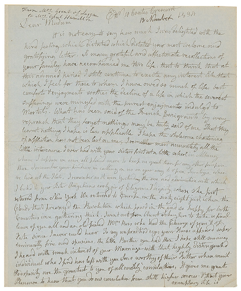 Elizabeth Schuyler Hamilton RR Auction