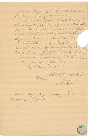 Lot #448 Felix Nadar Handwritten Letter Signed - Image 3