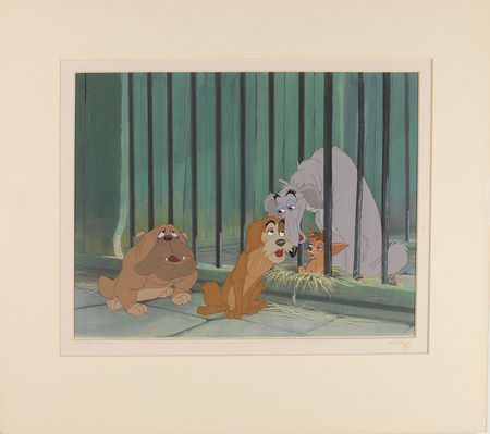 Lot #459 Toughy, Boris, Pedro, and Bull production cels from Lady and the Tramp Production Cels - Image 2
