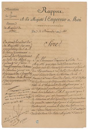 Lot #253 Napoleon: Transforming Turin's Palace of Venaria into a cavalry barracks - Image 1