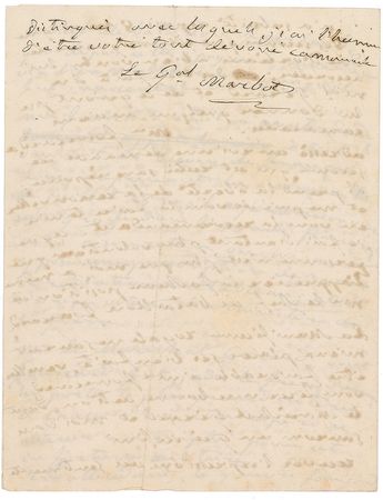 Lot #284 Antoine Adolphe Marcelin Marbot Handwritten Letter Signed - Image 3