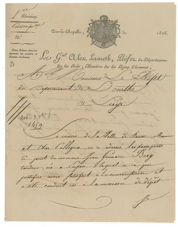 Lot #391 Alexandre-Théodore-Victor, comte de Lameth - Image 1