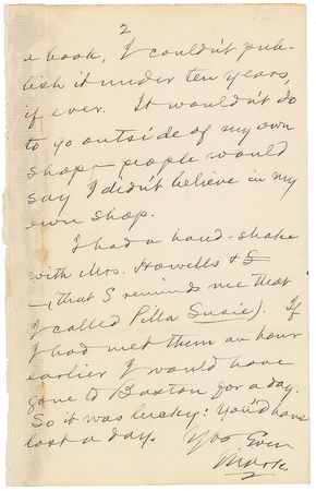 Lot #477 Samuel L. Clemens: ?If I should write a book, I couldn't publish it in under ten years, if ever? - Image 2