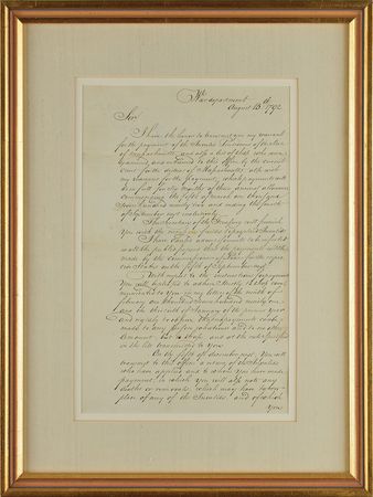 Lot #278 Henry Knox: Knox forwards a warrant for payment of 