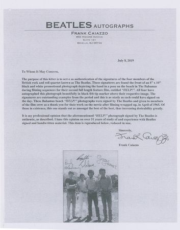 Lot #639 Beatles: Rare Help! photo signed in the Bahamas - Image 6