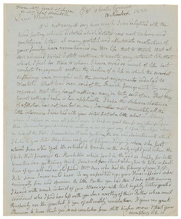 Lot #106 Elizabeth Schuyler Hamilton: Rare autograph letter by Hamilton's wife Eliza - Image 3