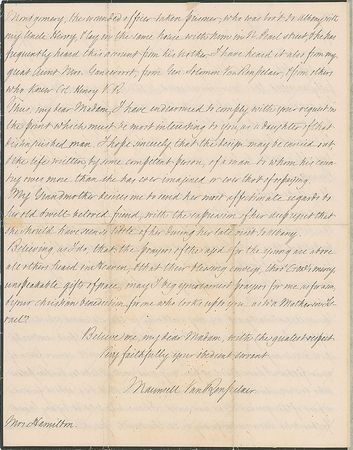 Lot #106 Elizabeth Schuyler Hamilton: Rare autograph letter by Hamilton's wife Eliza - Image 6