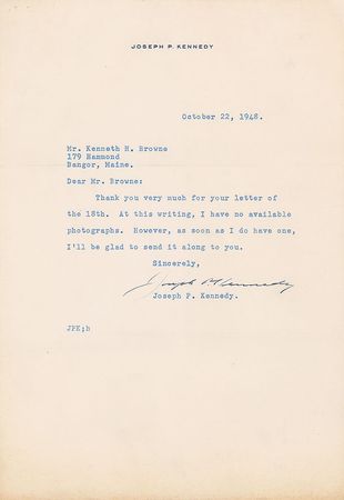 Lot #194 Joseph P. Kennedy - Image 1