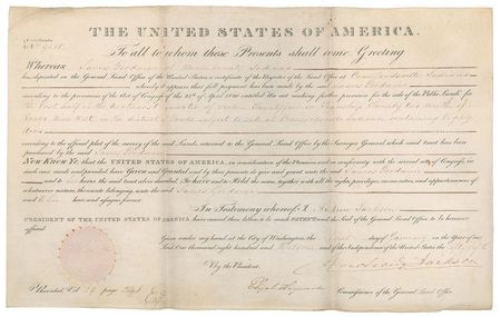 Lot #7 Andrew Jackson Signed Document