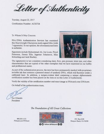 Lot #892 Boxing: Heavyweight Champs: 'America Honors the Heavyweight Champions'—boxing legends sign in '77 - Image 4