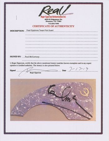 Lot #643 Beatles: Paul McCartney: McCartney-signed Epiphone with Red Wings logo - Image 3