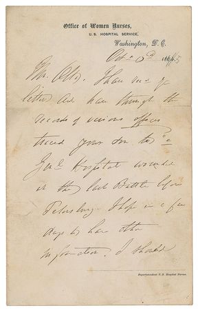 Lot #174 Dorothea Dix Handwritten Letter Signed - Image 1