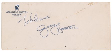 Lot #641 Beatles: Lennon and Harrison Signatures - Image 1